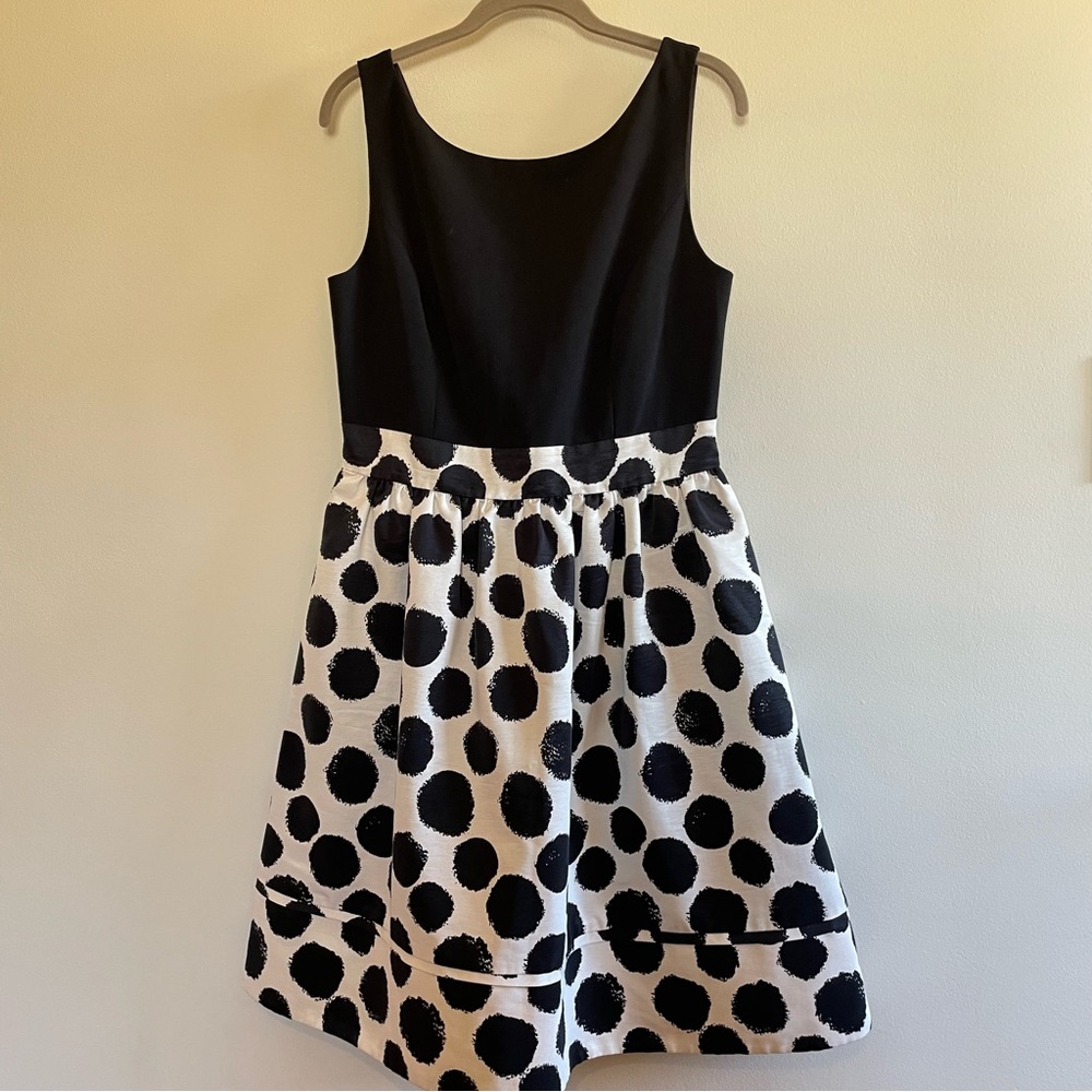 Eliza J black and white polka dotted dress size 10, 50’s and 60’s retro style